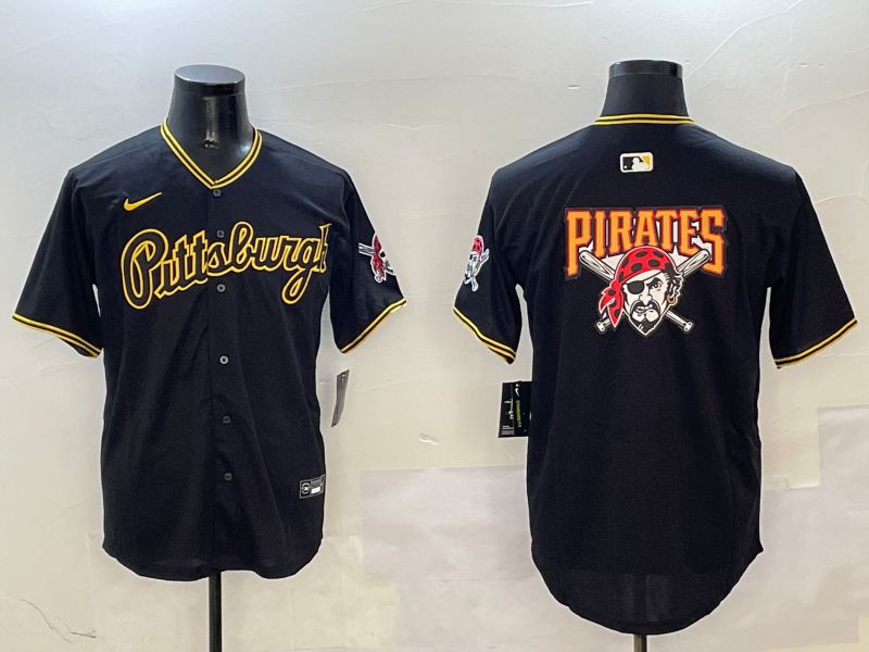 Men Pittsburgh Pirates Blank Black Game 2025 Nike MLB Jersey style 2->los angeles dodgers->MLB Jersey